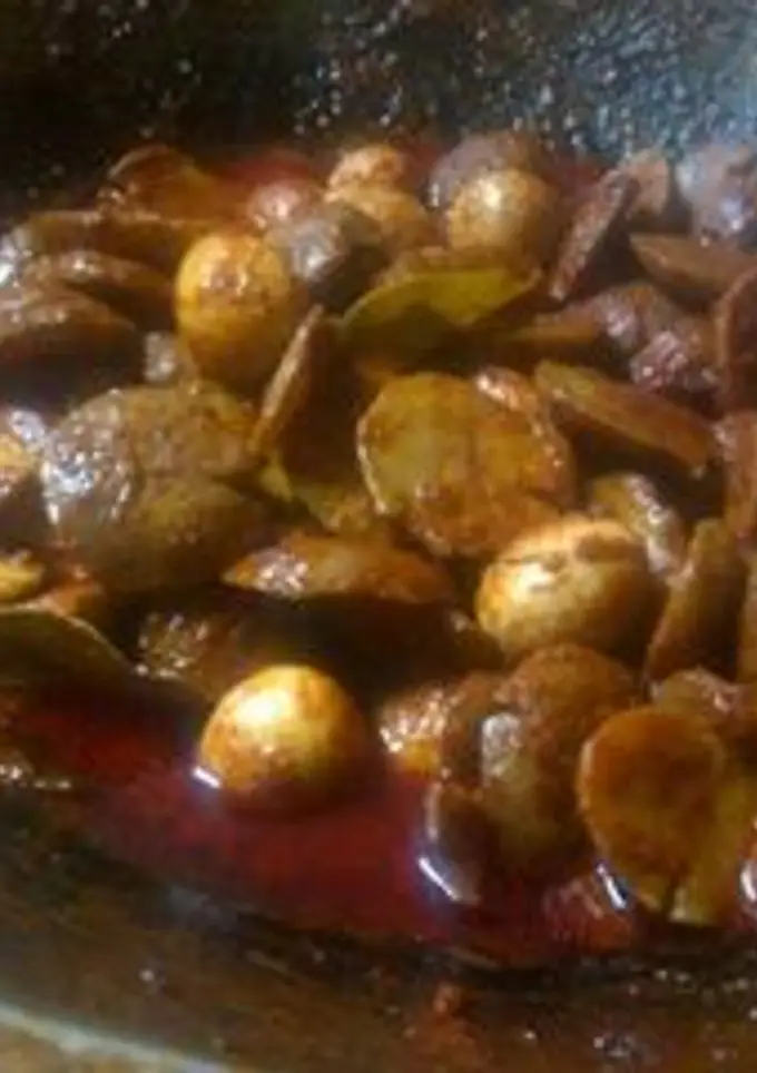 rendang jengkol dan telor puyuh