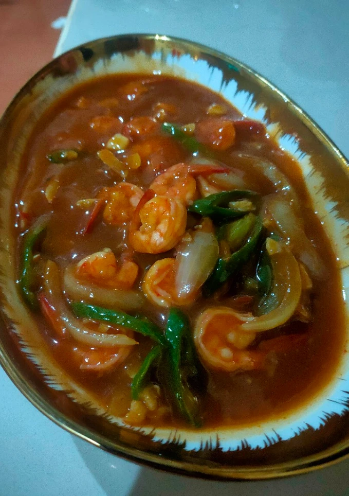 Udang saus asam manis pedas